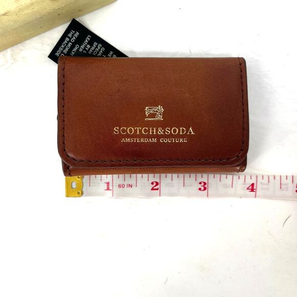 Scotch and Soda Brown Cognac Leather Moneyholder Clip Magntic NWT - Picture 3 of 6
